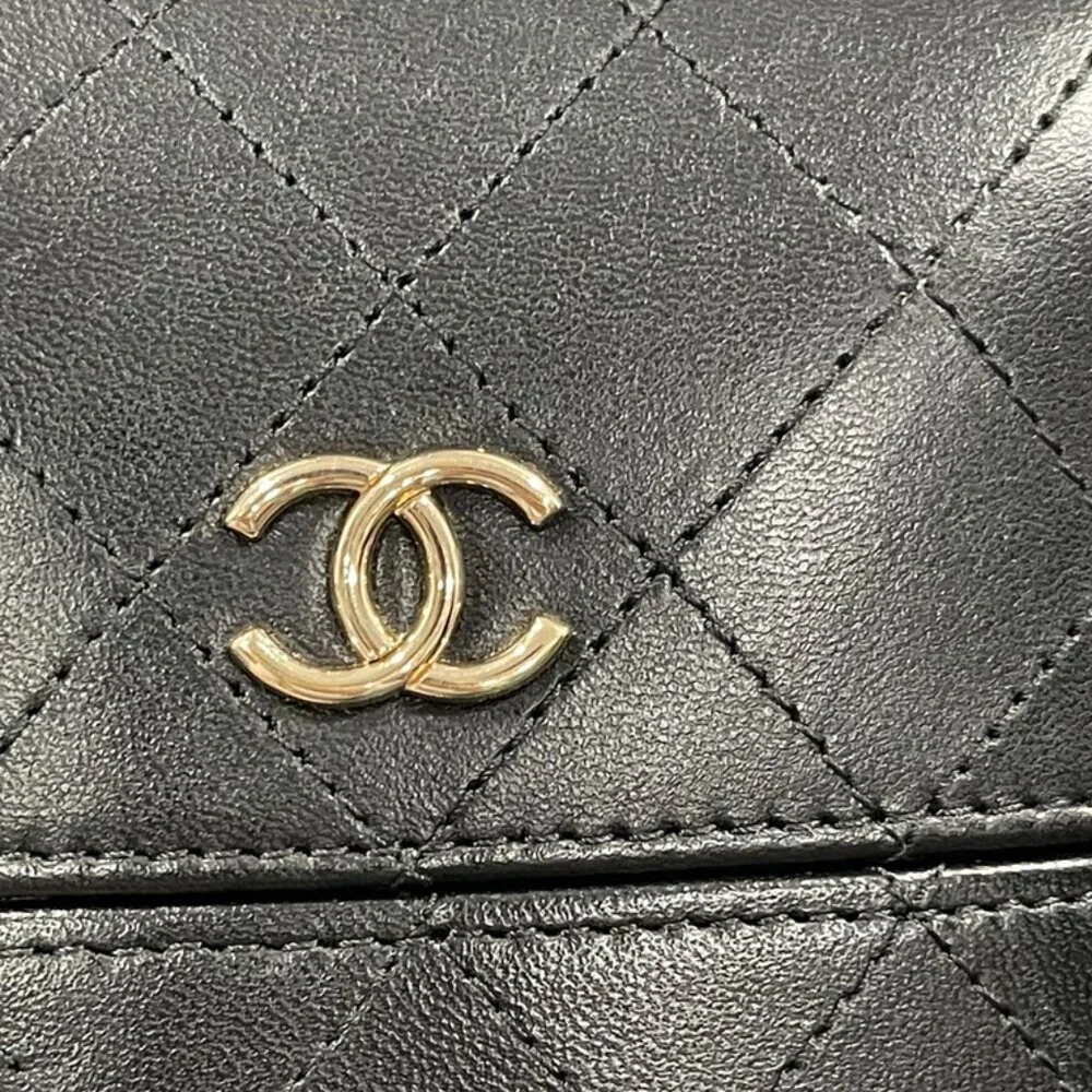 Chanel Chain Around Phone Holder Black Lambskin (JB1414)
